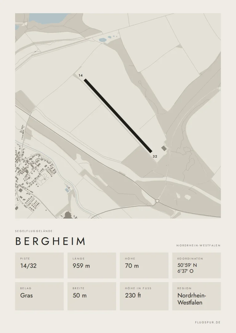 Poster Bergheim im Stil Minimal