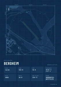 Poster Bergheim im Stil Technical