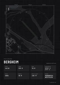 Poster Bergheim im Stil Technical schwarz