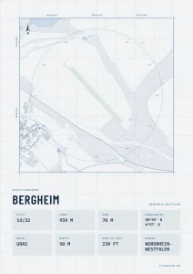 Poster Bergheim im Stil Technical hell