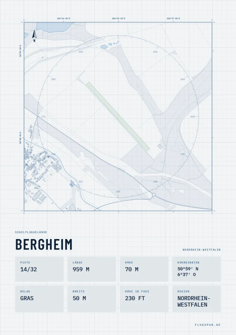Poster Bergheim im Stil Technical hell