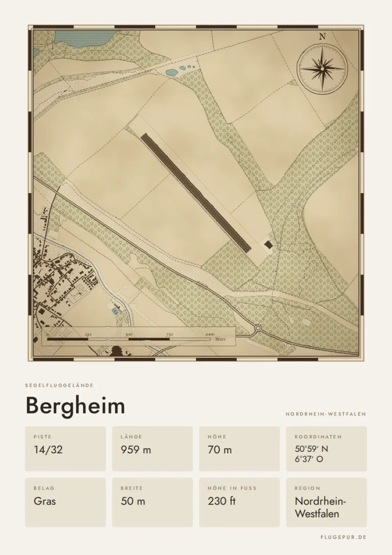 Poster Bergheim im Stil Vintage