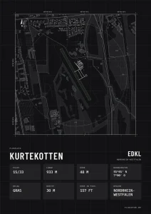 Poster Kurtekotten im Stil Technical schwarz