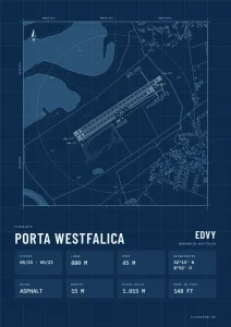 Poster Porta Westfalica im Stil Technical