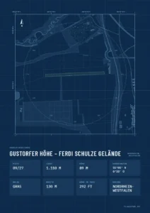 Poster Segelfluggelände Gustorfer Höhe – Ferdi Schulze Gelände, Stil Technical
