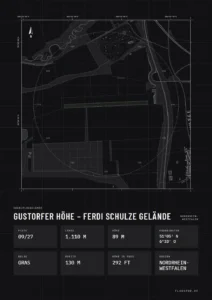Poster Segelfluggelände Gustorfer Höhe – Ferdi Schulze Gelände, Stil Technical schwarz
