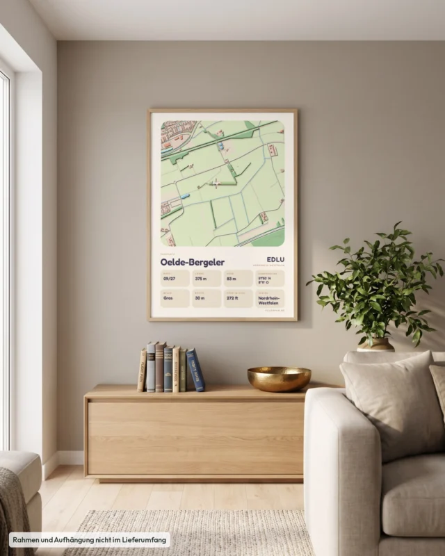 Poster Flugplatz Oelde-Bergeler (EDLU) im Wohnzimmer, Stil Clay