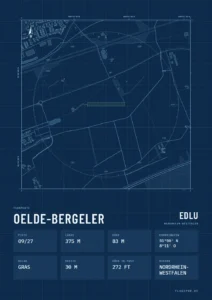 Poster Flugplatz Oelde-Bergeler (EDLU), Stil Technical