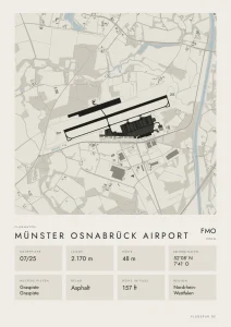 Poster Flughafen Münster/Osnabrück (FMO/EDDG), Stil Minimal