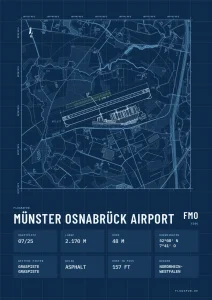 Poster Flughafen Münster/Osnabrück (FMO/EDDG), Stil Technical