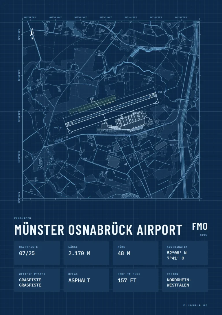 Poster Flughafen Münster/Osnabrück (FMO/EDDG), Stil Technical