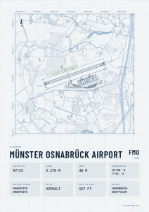 Poster Flughafen Münster/Osnabrück (FMO/EDDG), Stil Technical hell
