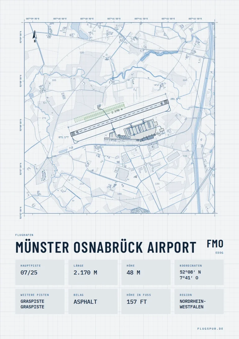 Poster Flughafen Münster/Osnabrück (FMO/EDDG), Stil Technical hell