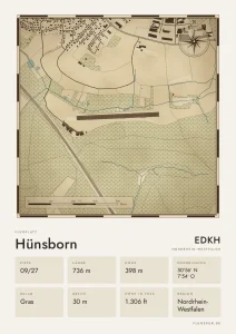 Poster Hünsborn im Stil Vintage