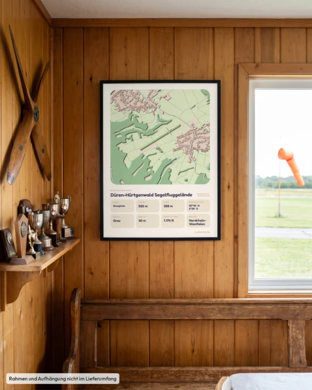Poster Düren-Hürtgenwald Segelfluggelände im Clubheim, Stil Clay