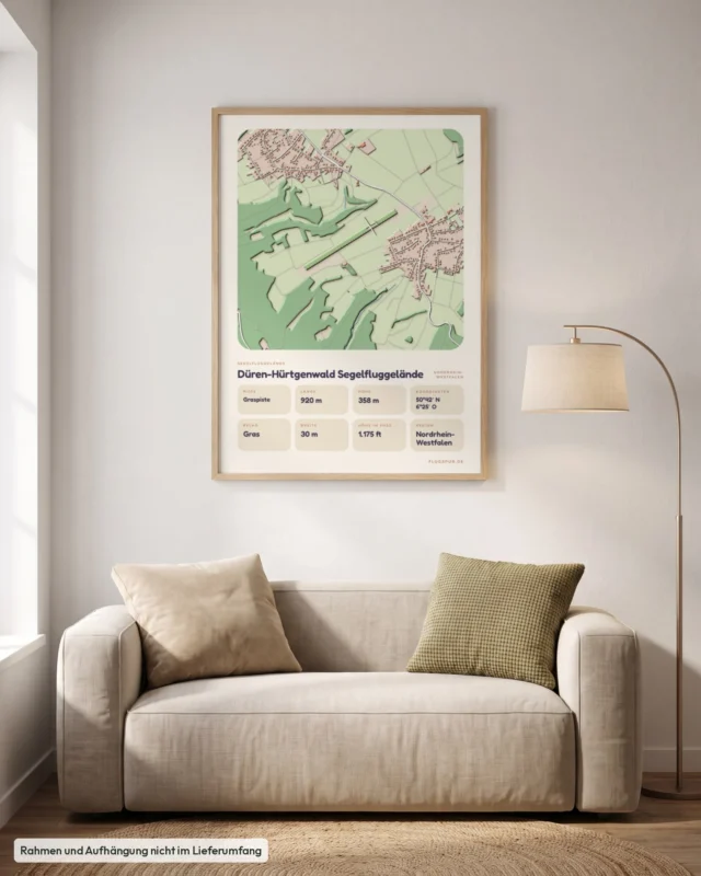 Poster Düren-Hürtgenwald Segelfluggelände im Wohnzimmer, Stil Clay
