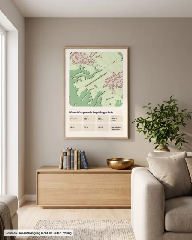 Poster Düren-Hürtgenwald Segelfluggelände im Wohnzimmer, Stil Clay