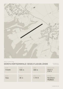 Poster Düren-Hürtgenwald Segelfluggelände, Stil Minimal
