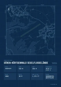 Poster Düren-Hürtgenwald Segelfluggelände, Stil Technical
