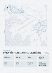Poster Düren-Hürtgenwald Segelfluggelände, Stil Technical hell