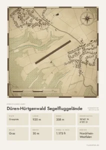 Poster Düren-Hürtgenwald Segelfluggelände, Stil Vintage