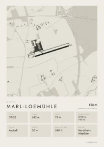 Poster Marl-Loemühle im Stil Minimal