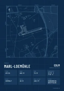 Poster Marl-Loemühle im Stil Technical