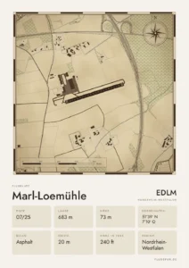 Poster Marl-Loemühle im Stil Vintage