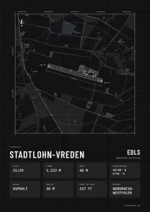 Poster Stadtlohn-Vreden im Stil Technical schwarz