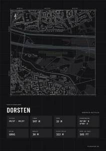 Poster Dorsten im Stil Technical schwarz