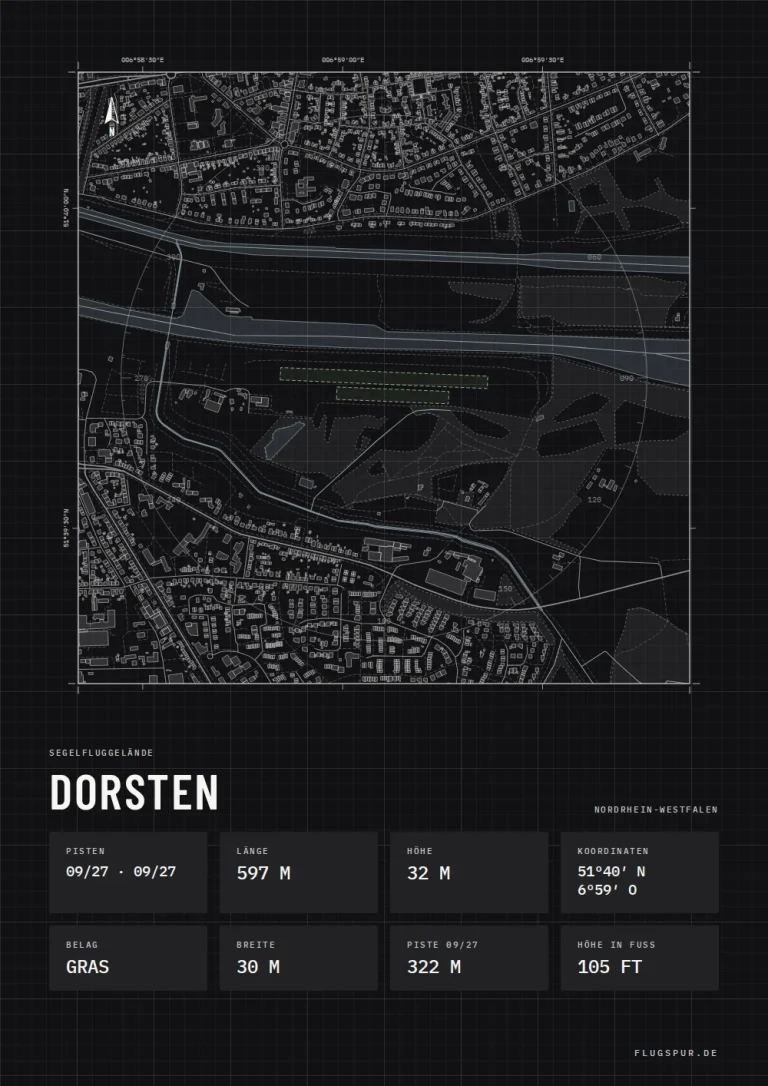 Poster Dorsten im Stil Technical schwarz