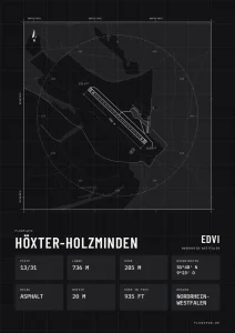 Poster Höxter-Holzminden im Stil Technical schwarz