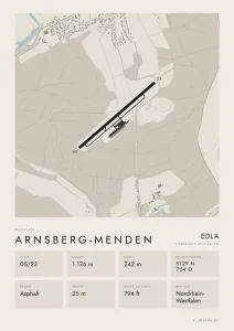 Poster Arnsberg-Menden im Stil Minimal