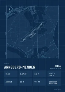 Poster Arnsberg-Menden im Stil Technical