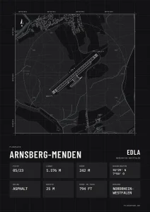 Poster Arnsberg-Menden im Stil Technical schwarz
