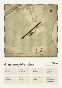 Poster Arnsberg-Menden im Stil Vintage