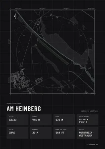Poster am Heinberg im Stil Technical schwarz