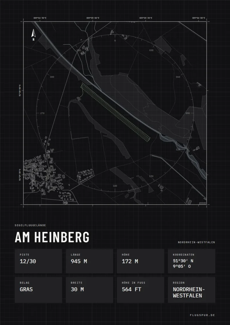 Poster am Heinberg im Stil Technical schwarz
