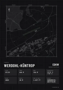 Poster Werdohl-Küntrop im Stil Technical schwarz