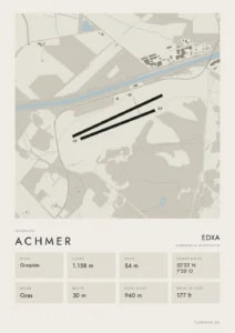 Poster Flugplatz Achmer (EDXA), Stil Minimal