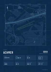 Poster Flugplatz Achmer (EDXA), Stil Technical