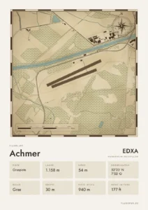 Poster Flugplatz Achmer (EDXA), Stil Vintage