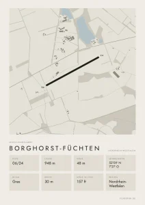 Poster Borghorst-Füchten im Stil Minimal