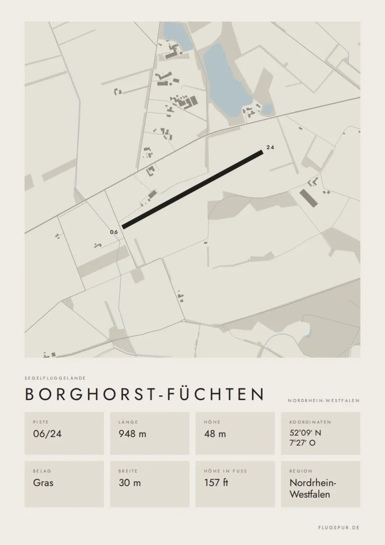 Poster Borghorst-Füchten im Stil Minimal