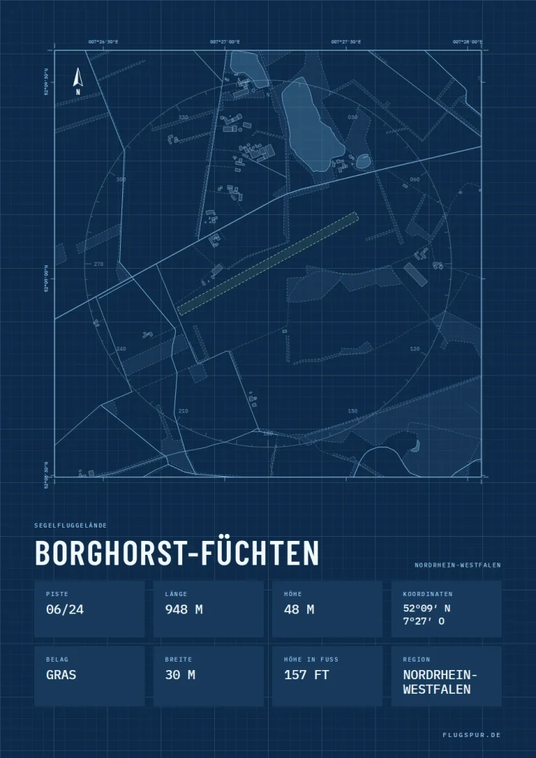 Poster Borghorst-Füchten im Stil Technical
