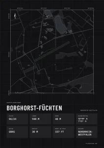 Poster Borghorst-Füchten im Stil Technical schwarz