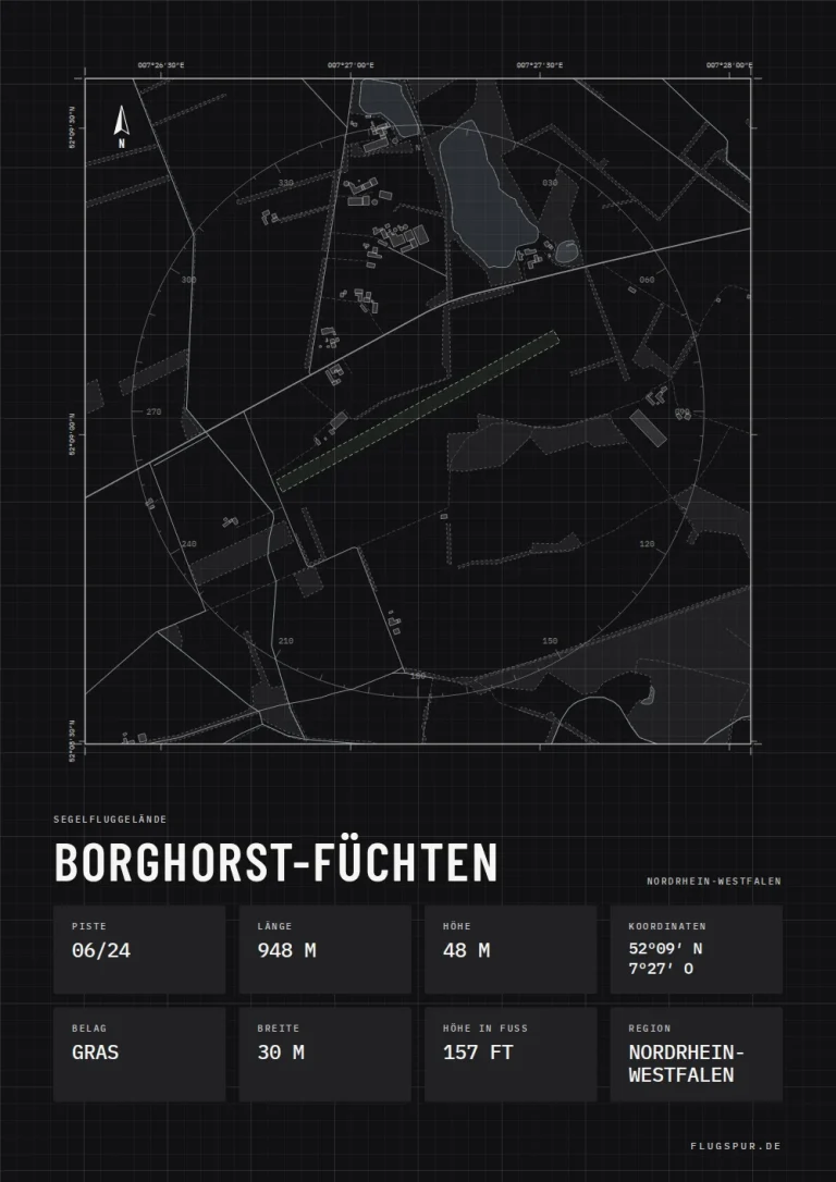 Poster Borghorst-Füchten im Stil Technical schwarz