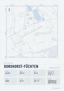 Poster Borghorst-Füchten im Stil Technical hell