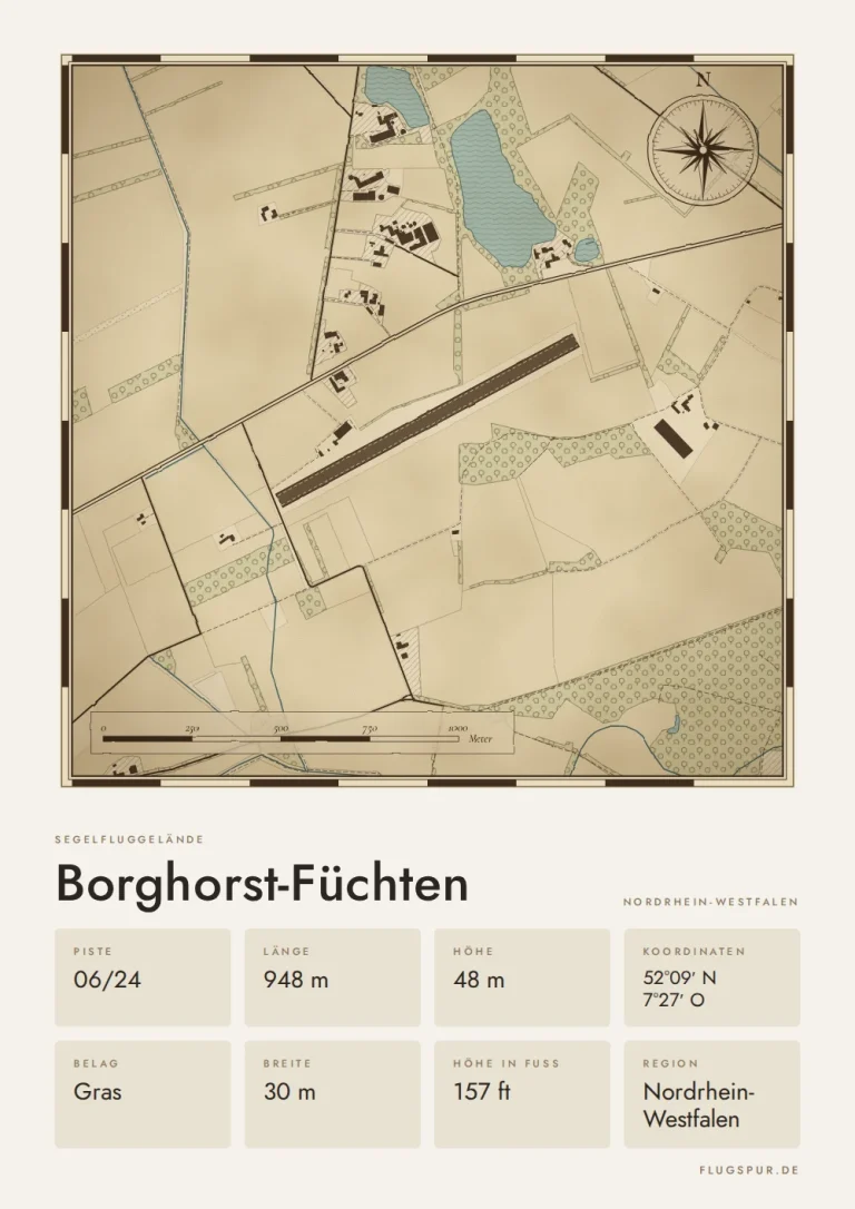 Poster Borghorst-Füchten im Stil Vintage