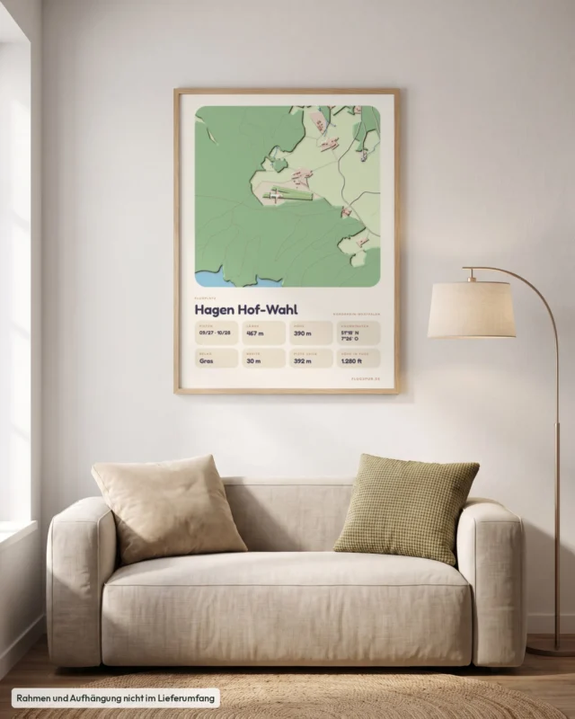 Poster Hagen Hof-Wahl im Stil Clay: Wohnzimmer – Sofa, Eiche